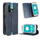 For Sharp Mamorino6 Magnetic Buckle Retro Texture Leather Phone Case(Blue) - 1