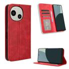 For Sharp Aquos R9 Magnetic Buckle Retro Texture Leather Phone Case(Red) - 1