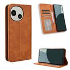 For Sharp Aquos R9 Magnetic Buckle Retro Texture Leather Phone Case(Brown) - 1