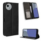 For Sharp Aquos wish4 Magnetic Buckle Retro Texture Leather Phone Case(Black) - 1