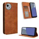 For Sharp Aquos wish4 Magnetic Buckle Retro Texture Leather Phone Case(Brown) - 1