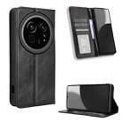 For Sharp Aquos R9 Pro Magnetic Buckle Retro Texture Leather Phone Case(Black) - 1