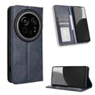 For Sharp Aquos R9 Pro Magnetic Buckle Retro Texture Leather Phone Case(Blue) - 1