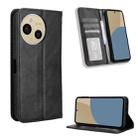 For Sharp Aquos Sense9 Magnetic Buckle Retro Texture Leather Phone Case(Black) - 1
