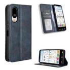 For Sharp Basio Active3 Magnetic Buckle Retro Texture Leather Phone Case(Blue) - 1