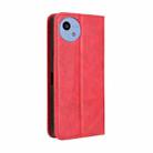 For Sharp Aquos wish5 Magnetic Buckle Retro Texture Leather Phone Case(Red) - 3