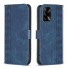 For OPPO A74 4G / F19 4G Plaid Embossed Leather Phone Case(Blue) - 1