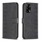 For OPPO A74 4G / F19 4G Plaid Embossed Leather Phone Case(Black) - 1