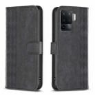 For OPPO A94 4G / Reno5 F / F19 Pro Plaid Embossed Leather Phone Case(Black) - 1