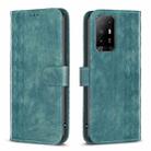 For OPPO A94 5G / F19 Pro+ 5G Plaid Embossed Leather Phone Case(Green) - 1