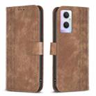 For OPPO A96 5G / Reno7 Z Plaid Embossed Leather Phone Case(Brown) - 1