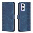 For OPPO A96 5G / Reno7 Z Plaid Embossed Leather Phone Case(Blue) - 1