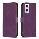 For OPPO A96 5G / Reno7 Z Plaid Embossed Leather Phone Case(Purple) - 1
