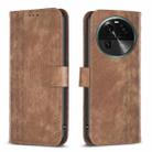 For OPPO Find X6 Plaid Embossed Leather Phone Case(Brown) - 1
