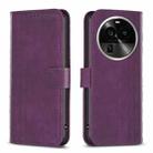 For OPPO Find X6 Pro Plaid Embossed Leather Phone Case(Purple) - 1