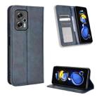 For Xiaomi Redmi Note 12T Pro 5G Magnetic Buckle Retro Texture Leather Phone Case(Blue) - 1