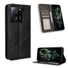 For Xiaomi 13T / 13T Pro Magnetic Buckle Retro Texture Leather Phone Case(Black) - 1