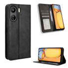 For Xiaomi Redmi 13C 4G / Poco C65 4G Magnetic Buckle Retro Texture Leather Phone Case(Black) - 1