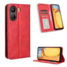 For Xiaomi Redmi 13C 4G / Poco C65 4G Magnetic Buckle Retro Texture Leather Phone Case(Red) - 1