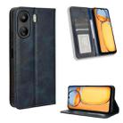 For Xiaomi Redmi 13C 4G / Poco C65 4G Magnetic Buckle Retro Texture Leather Phone Case(Blue) - 1