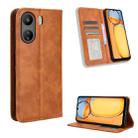 For Xiaomi Redmi 13C 4G / Poco C65 4G Magnetic Buckle Retro Texture Leather Phone Case(Brown) - 1