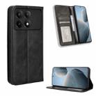 For Xiaomi Redmi K70E / Poco X6 Pro Magnetic Buckle Retro Texture Leather Phone Case(Black) - 1