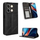 For Xiaomi Redmi Note 13R Pro 5G Magnetic Buckle Retro Texture Leather Phone Case(Black) - 1