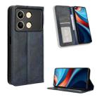 For Xiaomi Redmi Note 13R Pro 5G Magnetic Buckle Retro Texture Leather Phone Case(Blue) - 1