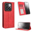 For Xiaomi 14 Pro Magnetic Buckle Retro Texture Leather Phone Case(Red) - 1