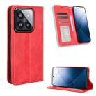 For Xiaomi 14 Magnetic Buckle Retro Texture Leather Phone Case(Red) - 1