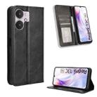 For Xiaomi Redmi 13C 5G / 13R 5G Magnetic Buckle Retro Texture Leather Phone Case(Black) - 1