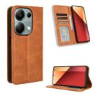 For Xiaomi Poco M6 Pro 4G Magnetic Buckle Retro Texture Leather Phone Case(Brown) - 1