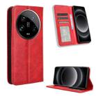 For Xiaomi 14 Ultra Magnetic Buckle Retro Texture Leather Phone Case(Red) - 1
