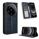 For Xiaomi 14 Ultra Magnetic Buckle Retro Texture Leather Phone Case(Blue) - 1