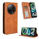 For Xiaomi Poco C61 / Redmi A3 Magnetic Buckle Retro Texture Leather Phone Case(Brown) - 1