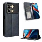 For Xiaomi Poco X6 Neo 5G Magnetic Buckle Retro Texture Leather Phone Case(Blue) - 1