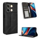 For Xiaomi Redmi Note 13R Magnetic Buckle Retro Texture Leather Phone Case(Black) - 1