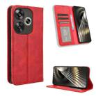 For Xiaomi Redmi Turbo 3 5G Magnetic Buckle Retro Texture Leather Phone Case(Red) - 1