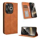 For Xiaomi Redmi Turbo 3 5G Magnetic Buckle Retro Texture Leather Phone Case(Brown) - 1
