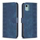 For Nokia C12 Plaid Embossed Leather Phone Case(Blue) - 1