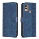 For Nokia C22 Plaid Embossed Leather Phone Case(Blue) - 1