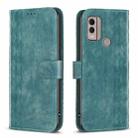 For Nokia C22 Plaid Embossed Leather Phone Case(Green) - 1