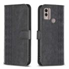 For Nokia C22 Plaid Embossed Leather Phone Case(Black) - 1