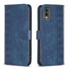 For Nokia C32 Plaid Embossed Leather Phone Case(Blue) - 1