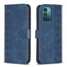 For Nokia G21 / G11 Plaid Embossed Leather Phone Case(Blue) - 1