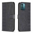 For Nokia G21 / G11 Plaid Embossed Leather Phone Case(Black) - 1