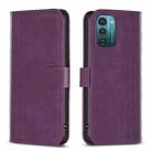 For Nokia G21 / G11 Plaid Embossed Leather Phone Case(Purple) - 1