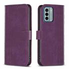 For Nokia G22 Plaid Embossed Leather Phone Case(Purple) - 1