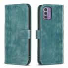 For Nokia G42/G310 Plaid Embossed Leather Phone Case(Green) - 1