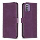 For Nokia G42/G310 Plaid Embossed Leather Phone Case(Purple) - 1